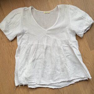 Stark White Gauze Blouse